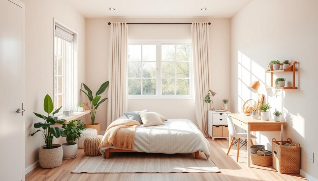 Feng Shui Child's Bedroom Design A bright and organized child’s bedroom with natural light, soft textures, and balanced furniture layout following Feng Shui principles