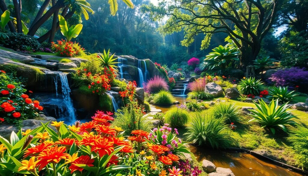 JPG Paradise Garden Landscape JPG Paradise Garden with bright flowers and greenery.