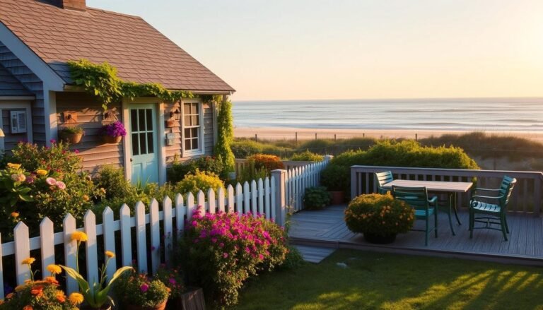 Exterior view of a Nantucket vacation rental home with classic shingle siding, white trim, and ocean views
