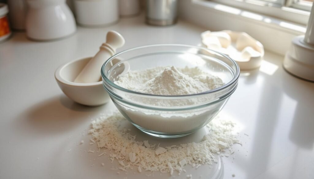 Gardener sprinkling crushed eggshells into soil to enhance structure and plant growthpractices