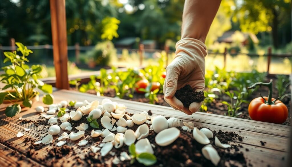organic gardening with eggshells