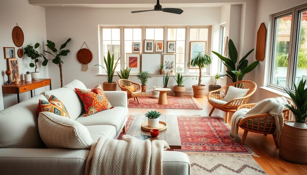 mixing modern and boho home decor